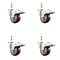 Service Caster 3 Inch 316SS Maroon Polyurethane Swivel 12mm Stem Caster Set Lock Brake SCC SS316TSTTL20S314-PPUB-MRN-M1215-4 - alternate 2